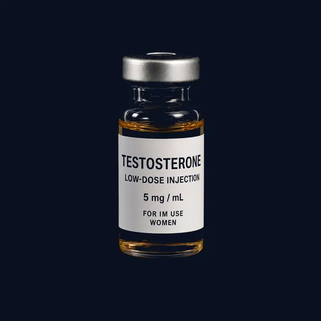 Low-dose testosterone injection vial
